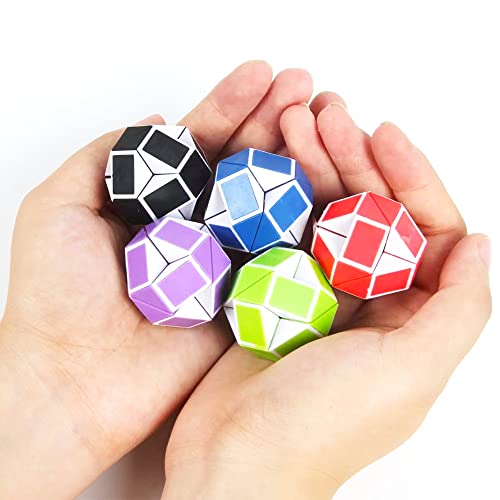 24 Pack Fidget Snake Cube Puzzle Toys