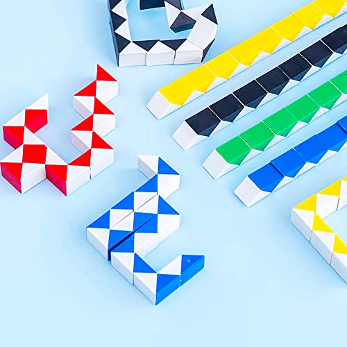 24 Pack Fidget Snake Cube Puzzle Toys