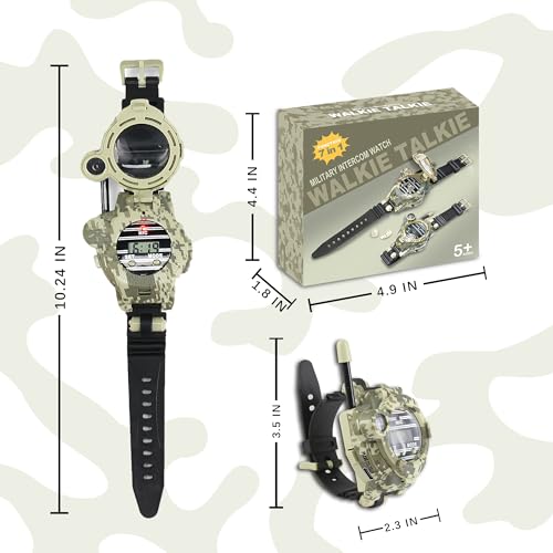 7-in-1 Rechargeable Walkie Talkie Spy Watch Army Toys