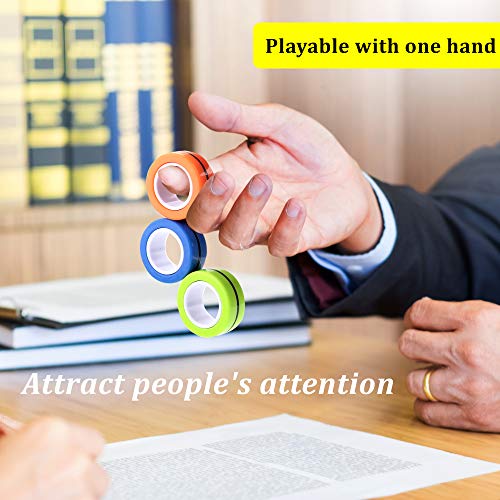Dermasy 3-Pack Magnetic Rings Fidget Toys
