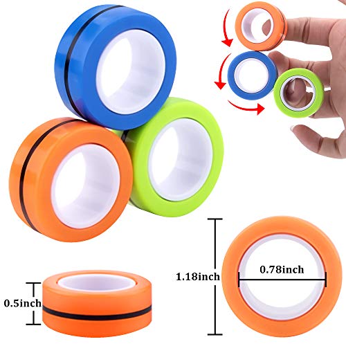 Dermasy 3-Pack Magnetic Rings Fidget Toys
