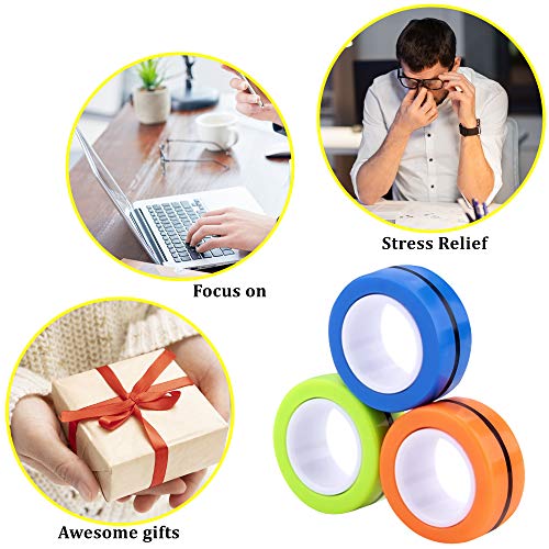 Dermasy 3-Pack Magnetic Rings Fidget Toys