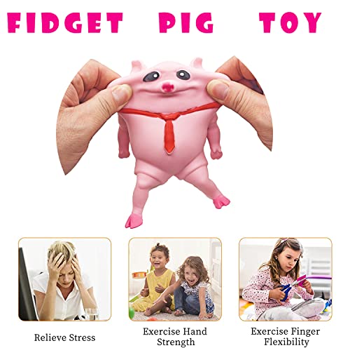 Cute Pink Pig Squishy Toy for Stress Relief