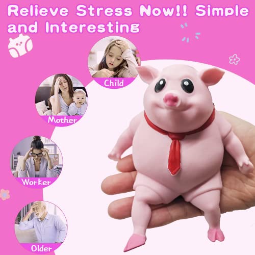 Cute Pink Pig Squishy Toy for Stress Relief