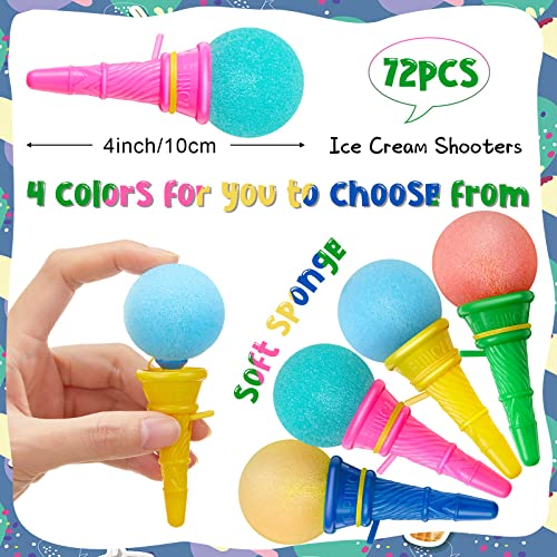 Colorful Mini Ice Cream Cone Launchers - 72 Pcs