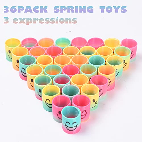 36 Pack Mini Rainbow Coil Spring Fidget Toys