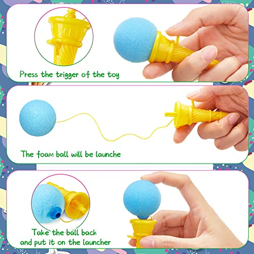 Colorful Mini Ice Cream Cone Launchers - 72 Pcs