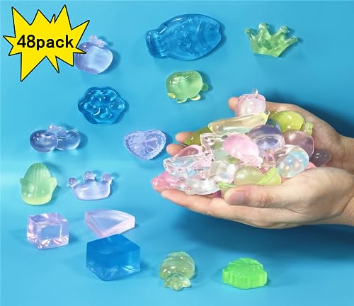 48 Pack Crystal Mochi Squishy Toys Set
