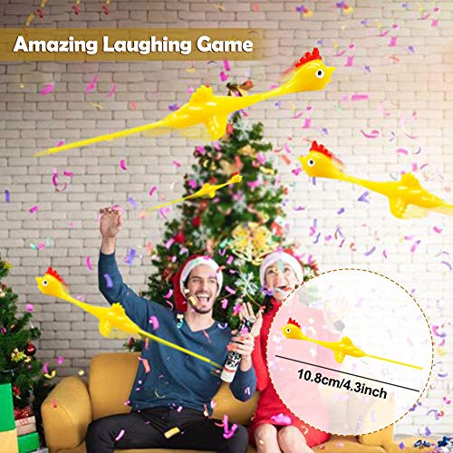 Funny Rubber Chicken Slingshot Gag Toy Set