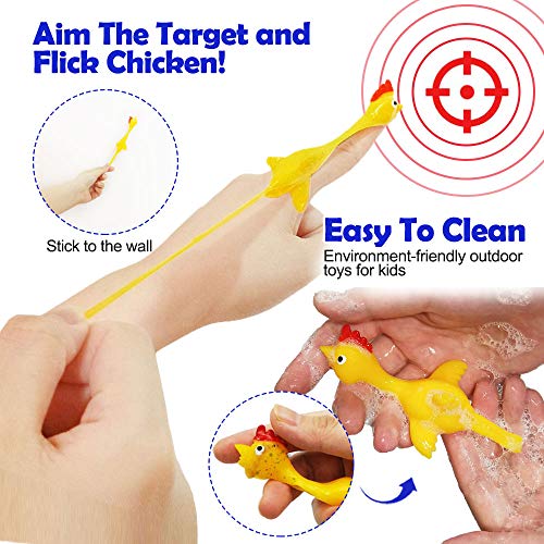 Funny Rubber Chicken Slingshot Gag Toy Set