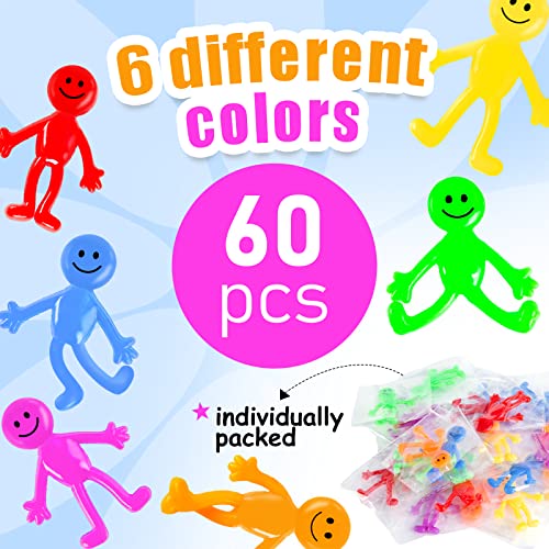 Smiley Face Bendable Figures - 60PCS Stretchy Fun