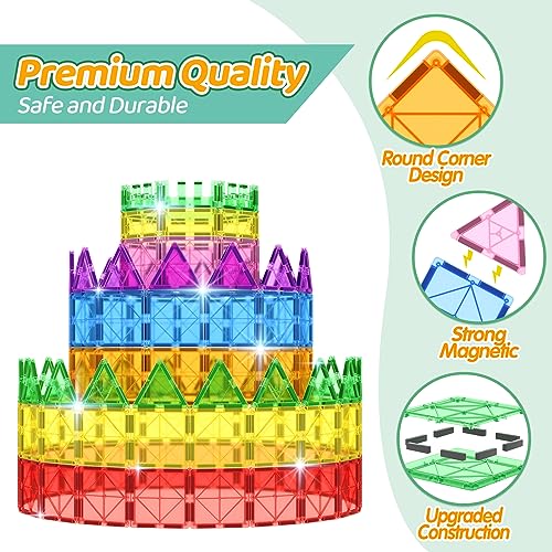 Magnetic Building Tiles for Kids Ages 3-7