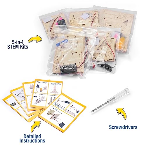 5-in-1 STEM Wood Building Kits for Kids