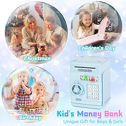 Refasy Electronic Piggy Bank for Kids - Light Blue