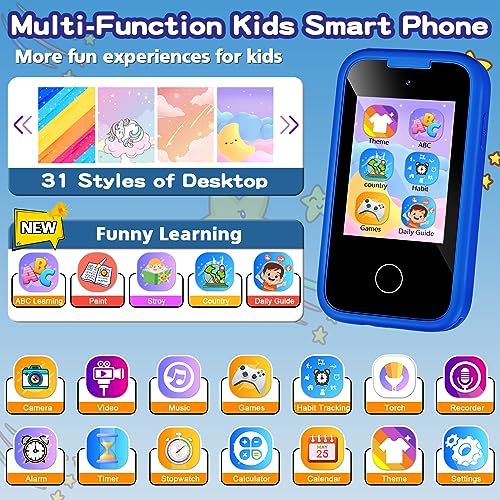 Kids Learning Smartphone for Ages 3-10 - Blue
