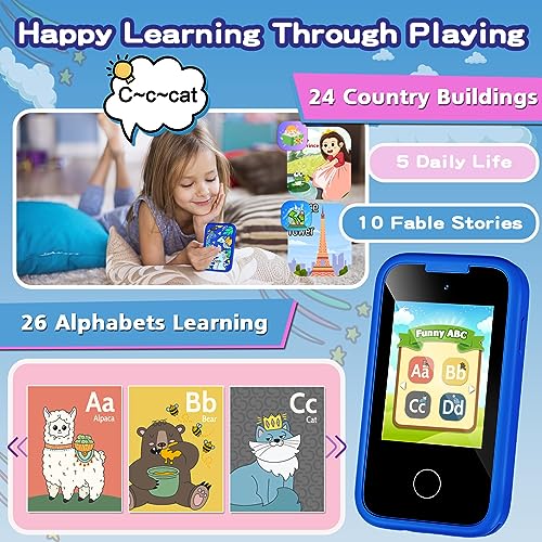 Kids Learning Smartphone for Ages 3-10 - Blue