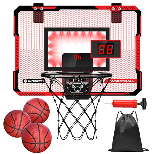 Indoor Basketball Hoop with LED Lights and Balls