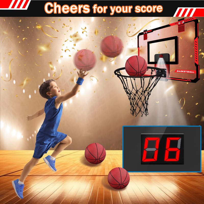 Indoor Basketball Hoop with LED Lights and Balls