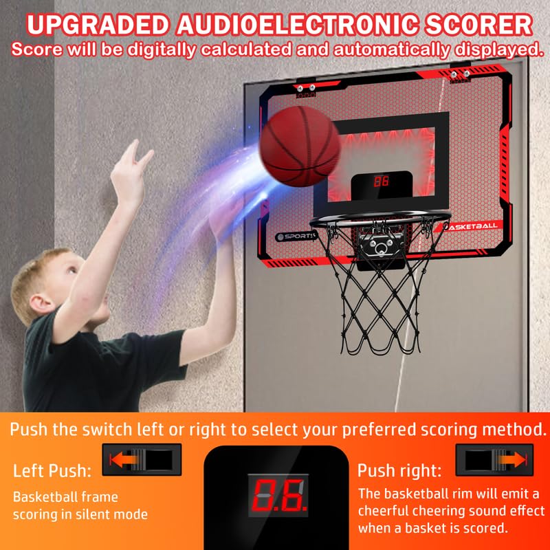 Indoor Basketball Hoop with LED Lights and Balls