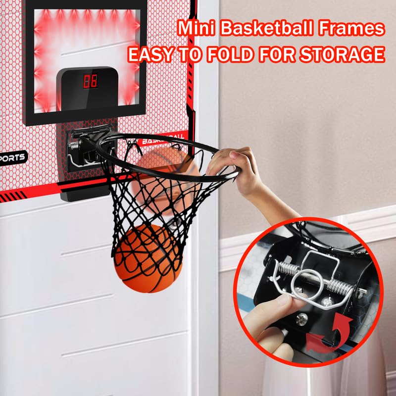 Indoor Basketball Hoop with LED Lights and Balls