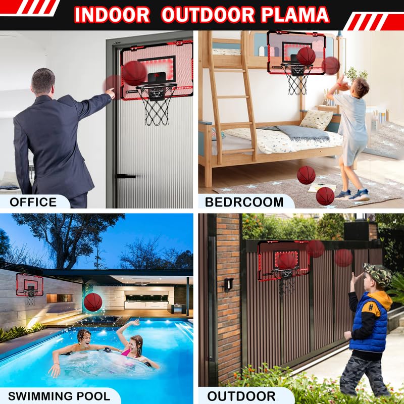 Indoor Basketball Hoop with LED Lights and Balls