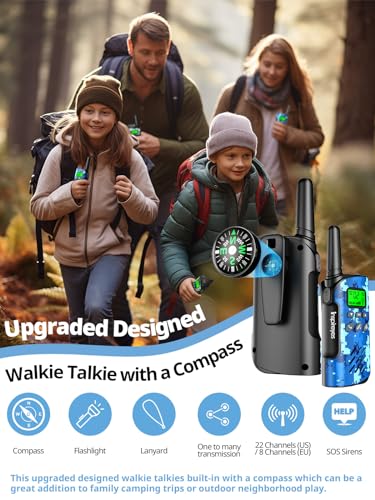 Kids Rechargeable Walkie Talkies, Long Range, Outdoor Toy
