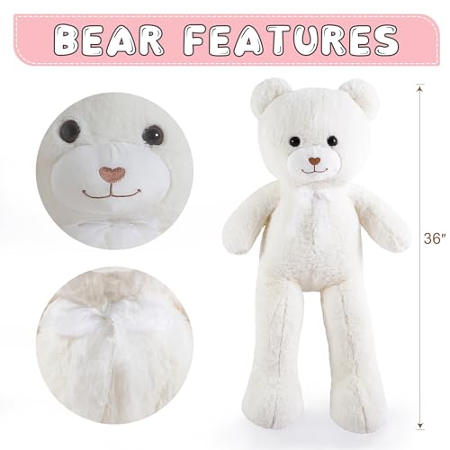 Giant 3 Feet White Teddy Bear Plush Toy
