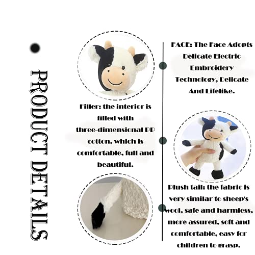 Cuddly 11.8" Cow Plush Stuffed Animal Toy