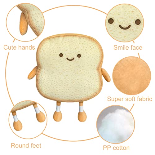 Funny Toast Bread Plush Toy Pillow - Golden