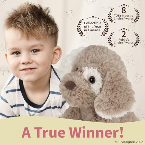 Adorable Beige and Brown 10.5 Inch Plush Puppy