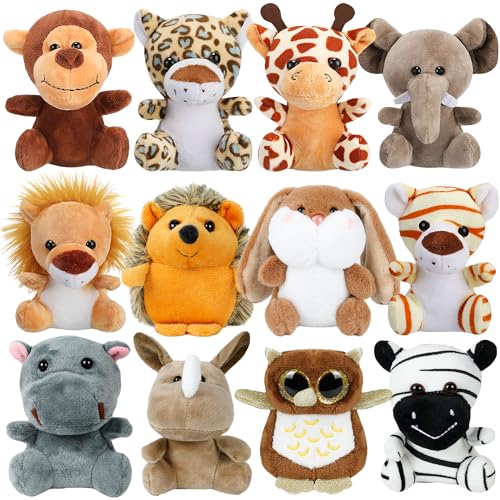 Mini Stuffed Forest Animals - 12 Pack Plush