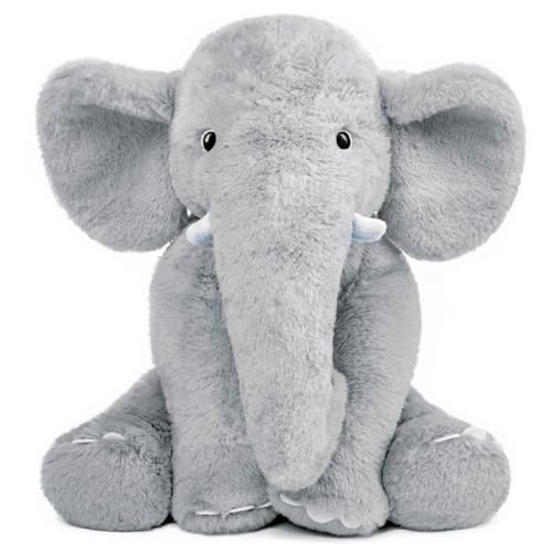 WEIGEDU 13" Gray Elephant Plush Toy for Kids