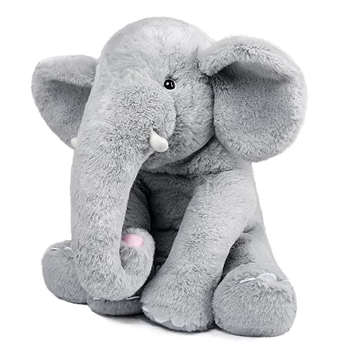 WEIGEDU 13" Gray Elephant Plush Toy for Kids