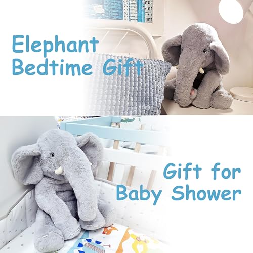 WEIGEDU 13" Gray Elephant Plush Toy for Kids
