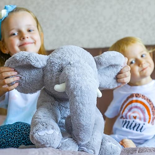 WEIGEDU 13" Gray Elephant Plush Toy for Kids