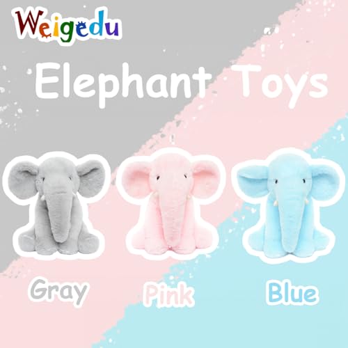 WEIGEDU 13" Gray Elephant Plush Toy for Kids