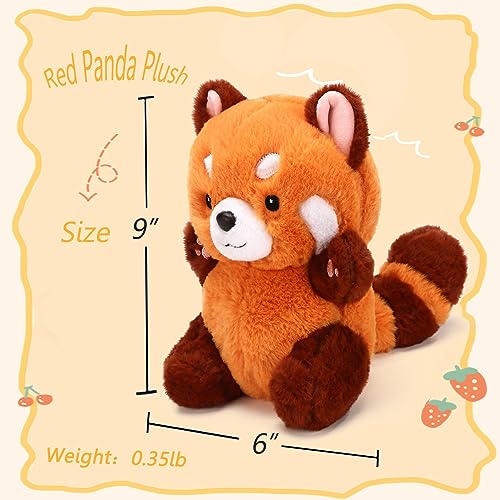 Cute Red Panda Plush Toy - 9" Stuffed Animal