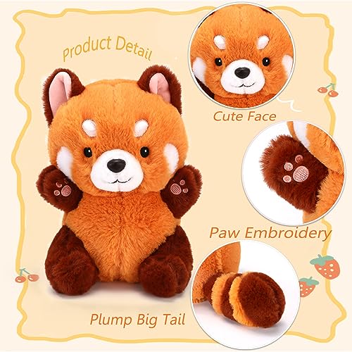 Cute Red Panda Plush Toy - 9" Stuffed Animal