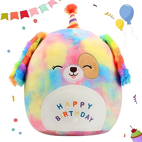 Easfan 12" Rainbow Puppy Plush Toy for Kids