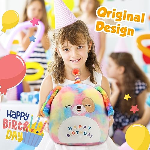 Easfan 12" Rainbow Puppy Plush Toy for Kids