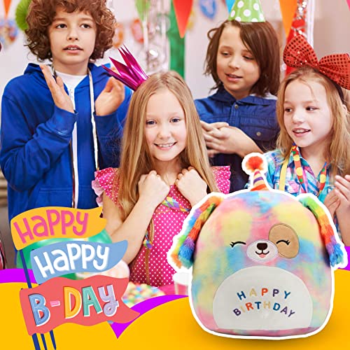 Easfan 12" Rainbow Puppy Plush Toy for Kids