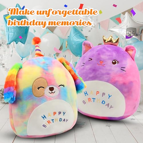 Easfan 12" Rainbow Puppy Plush Toy for Kids