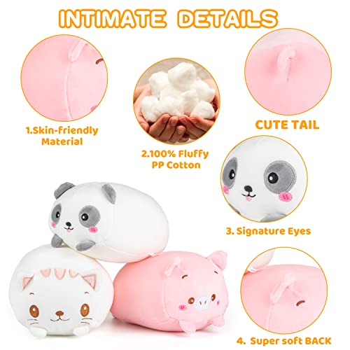 Panda Pig Cat Plush Toy Set - Cuddly Pillows