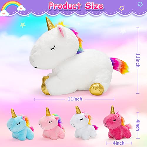 Unicorn Mommy Plush Toy Set with Baby Unicorns