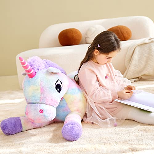 Giant Plush Unicorn Toy - 43 Inches Multicolored