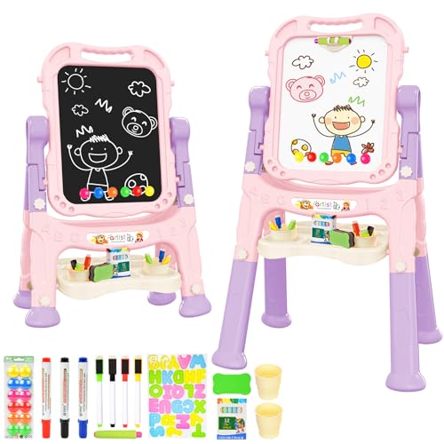 Adjustable Kids Art Easel with Magnetic Board