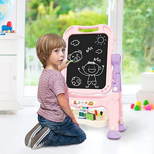 Adjustable Kids Art Easel with Magnetic Board