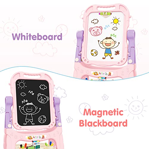 Adjustable Kids Art Easel with Magnetic Board