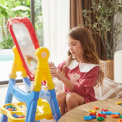 4-in-1 Kids Double-Sided Magnetic Art Easel