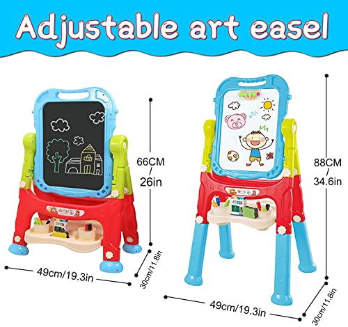 Mojitodon Adjustable Double-Sided Kids Art Easel